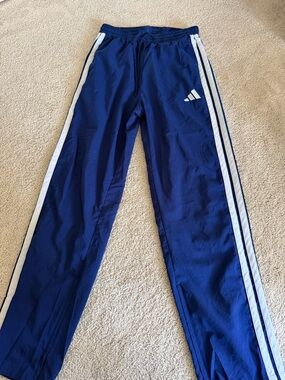 adidas Kids Royal Blue Jogger Pants with White Stripes